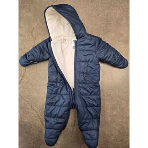 Old Navy "Frost-Free Fleece-Lined Puffer Bunting" ​Navy Blue ​3-6M